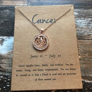 Cancer zodiac necklace 3/$25